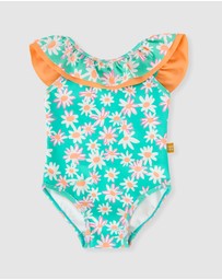 Goldie + Ace - Daisy Patch Frill Neck Swimsuit - Babies-Kids