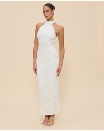 CHANCERY - Lara Lace High Neck Halter Maxi Dress