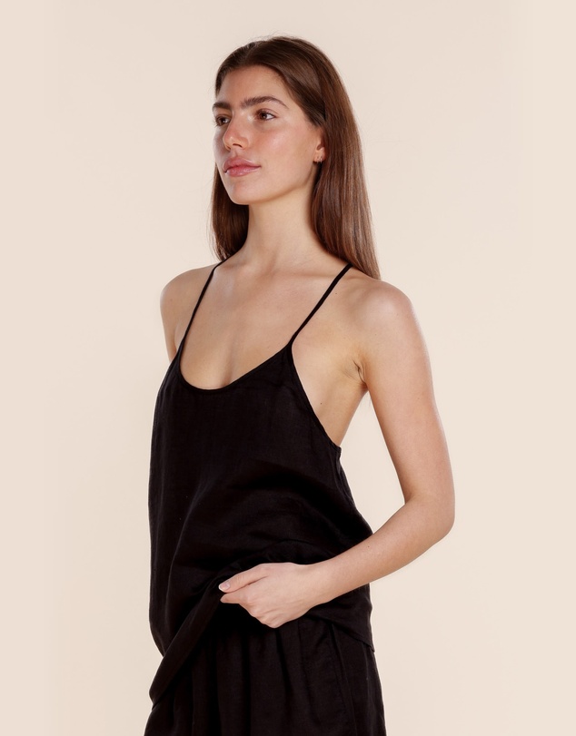 Gingerlilly - Yasmin Cami and Lace Shorts Linen Set