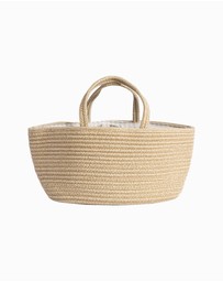 Living Textiles - Cotton Rope Nappy Caddy with Divider - Natural