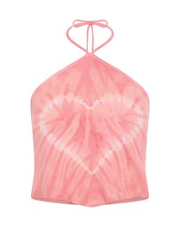 ONE TEASPOON - Tie Dye Heart Cropped Halter Neck Top - Pink