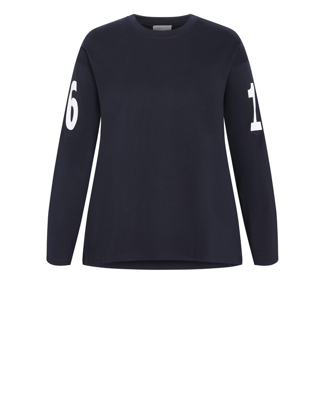 City Chic - Oversized Brklyn Long Sleeve Cotton Tee