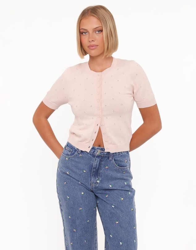Petal & Pup - Monae Pointelle Button Up Top - Pink