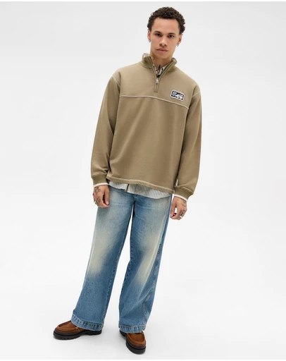 BDG By Urban Outfitters - BDG Dust Mock Neck Half Zip Sweat