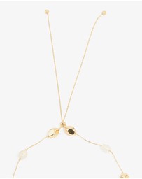Lovisa - Gold Plated Freshwater Pearl Molten Station Adjustable Necklace
