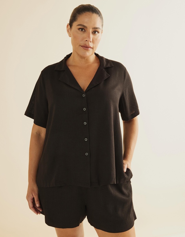 Atmos&Here Curvy - Alis Linen Blend Shirt