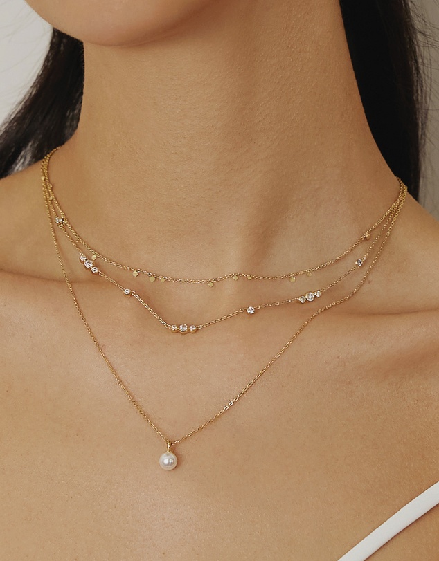 Ania Haie - Ania Haie Gold Sparkling Bezel Cubic Zirconia Station Necklace