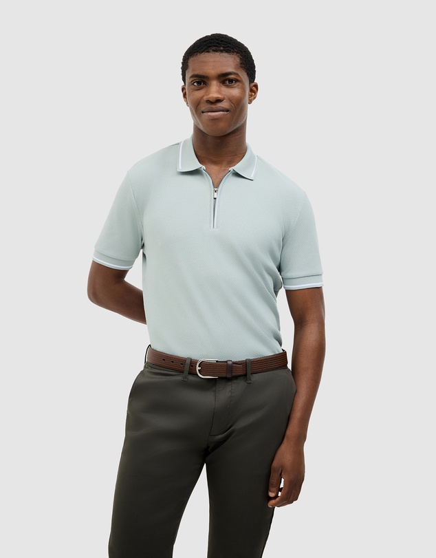 Politix - Morgan Textured Zip-up Polo