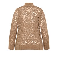 City Chic - Plus size Beck Wool Blend Jumper - mushroom