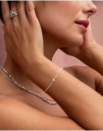 Dower & Hall - Women's Single Blue Sapphire Dewdrop Chain Bracelet In Sterling Silver