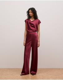 Trenery - Satin Bias Cut Pant in Auburn