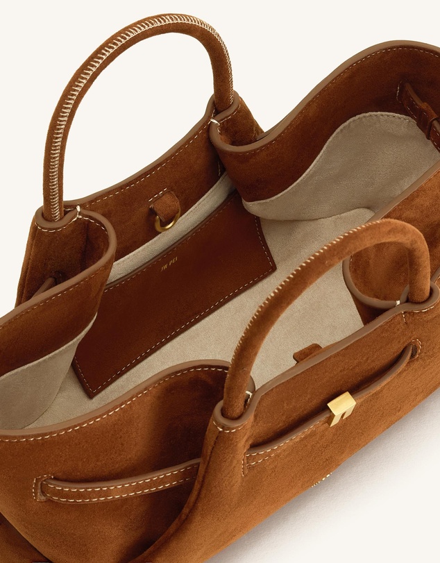 JW PEI - Maeve Dachshund Metal Charm Faux Suede Tote Bag