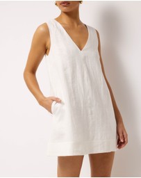 AERE - Eve Mini Linen Shift Dress