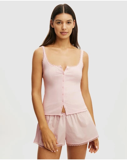 Cotton On Body - Dreamy Soft Pointelle Button Up Cami