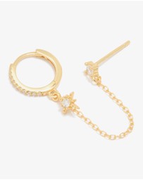 Lovisa - Gold Plated Sterling Silver Cubic Zirconia Chain Double Earring