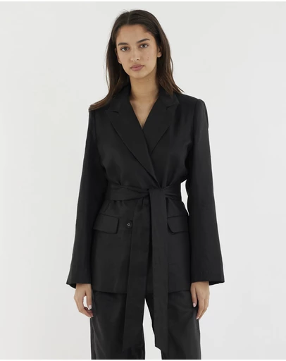 Amelius - Mia Double Breasted Tie Blazer