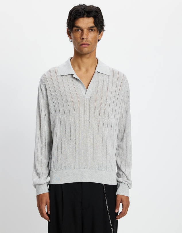 Recto - Lace Rib Sheer Knit Top