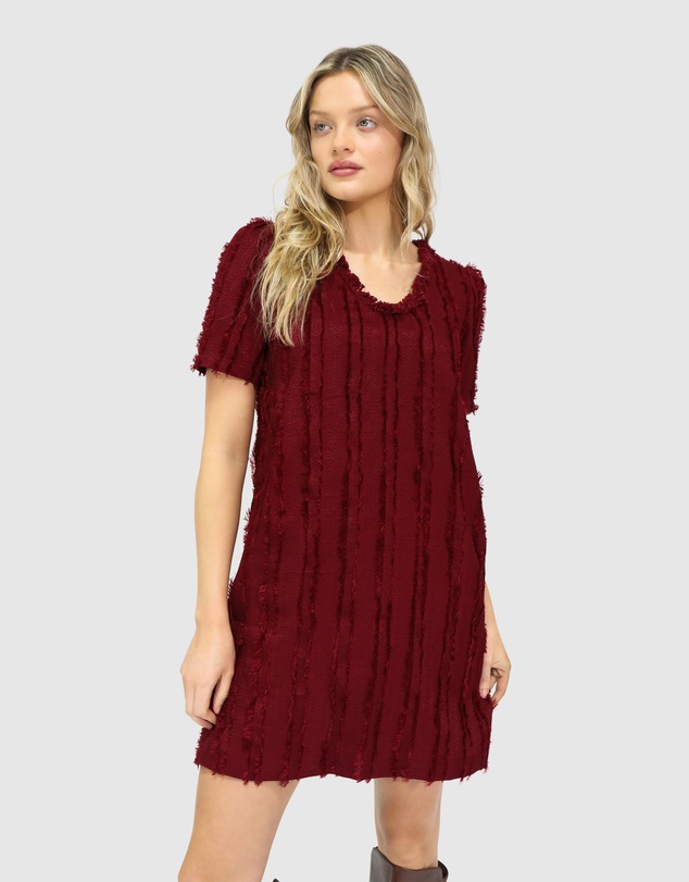 Belle & Bloom - Solana Boho Fringe Shift Mini Dress
