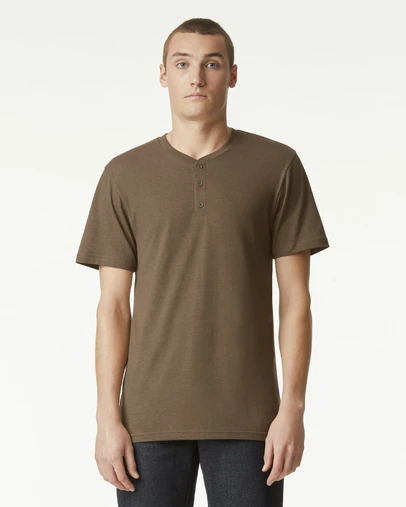 American Apparel - Unisex Henley Short Sleeve CVC T-Shirt