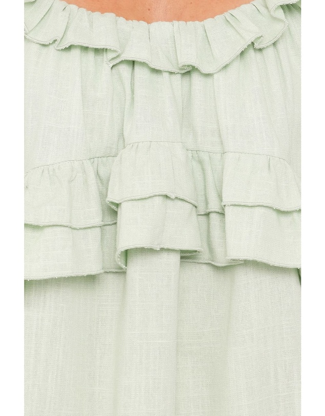 Petal & Pup - Angie Ruffle Mini Dress - Jade