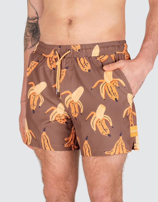 Skwosh - Bananarama Men's Eco Swim Shorts in Brown