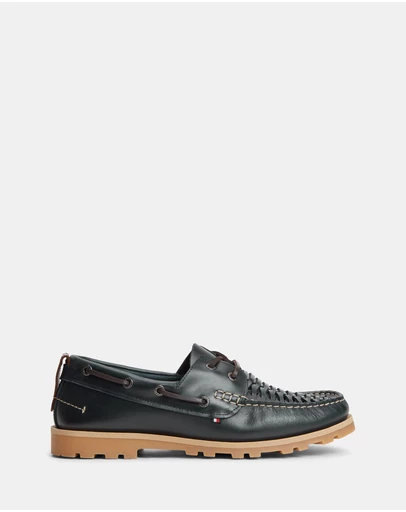 Tommy Hilfiger - Nautica Braided Leather Boat Shoes - Men's