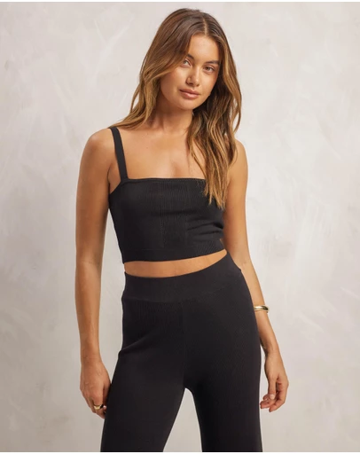 AERE - Pointelle Detail Knit Top
