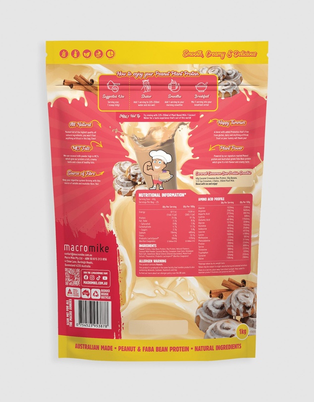 Macro Mike - Peanut Plant Protein Caramel Cinnamon Bun