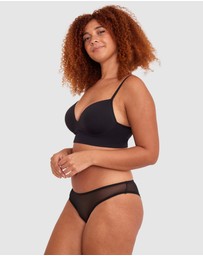 Bras N Things - Base Layers Long Line Push Up Bra - Black