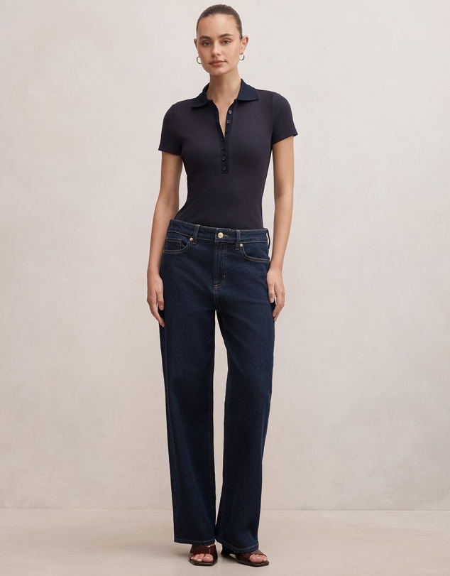 Forever New - Aaliyah Ribbed Polo Top
