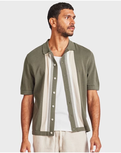 Academy Brand - Joey Stripe Knit Polo