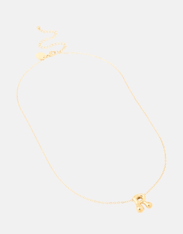 Lovisa - Waterproof Gold Plated Stainless Steel Large Bubble Letter R Necklace