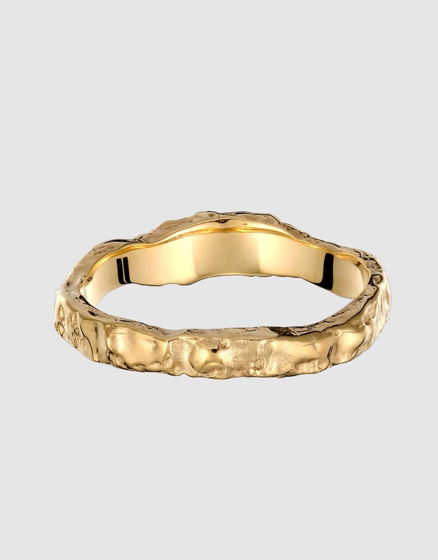 Elli Jewelry - Textured Band Ring in Gold-Plated 925 Silver