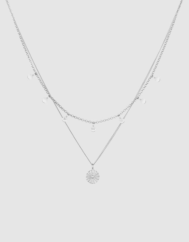 Elli Jewelry - Necklace Layer Disc 925 Sterling Silver