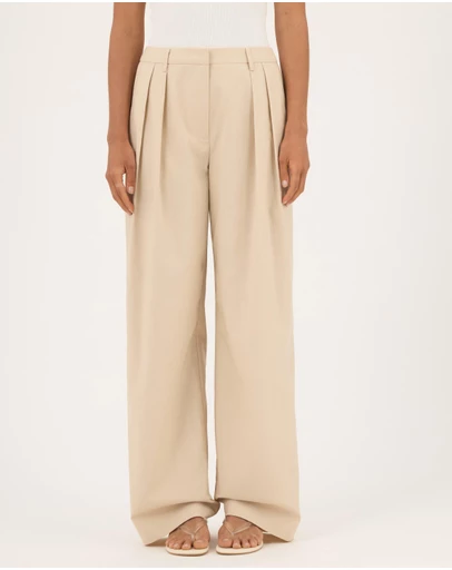Atmos&Here - Pia Linen Blend Wide Leg Pants