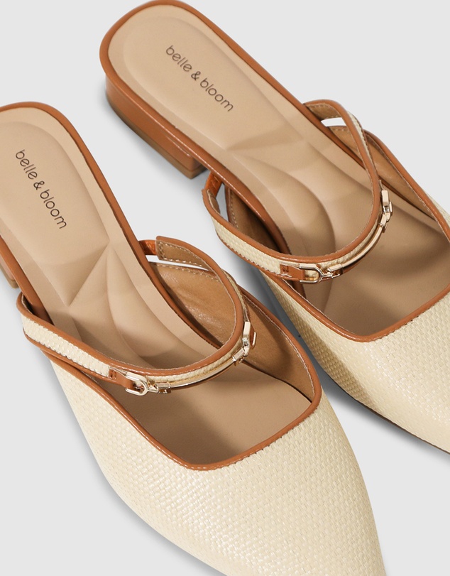 Belle & Bloom - Side By Side Leather Trimmed Flats