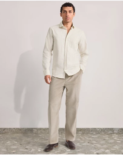 Frescobol Carioca - Emilio Cotton Till Dobby Stripe LS Shirt