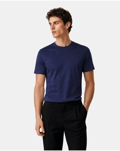 Henry Bucks - MCKINNON & CO Hamilton Cotton Short Sleeve T-Shirt NAVY