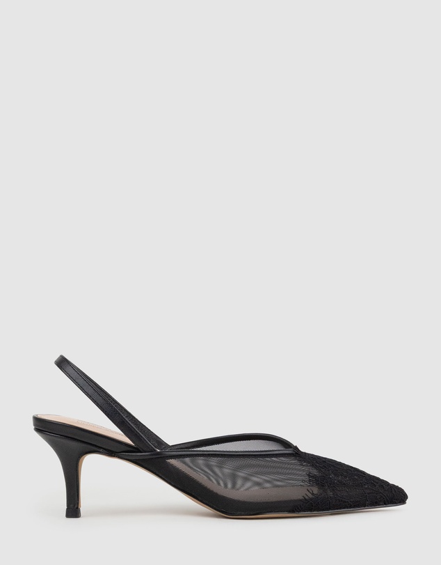 Edward Meller - DESTINE60 Lace Front Mesh Slingback