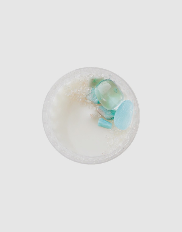 Silk Oil of Morocco - Blue Aura Medium Crystal Candle - Clarity, Focus & Success