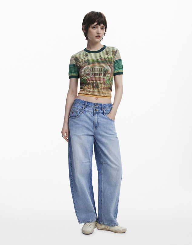Desigual - Landscape knit t-shirt