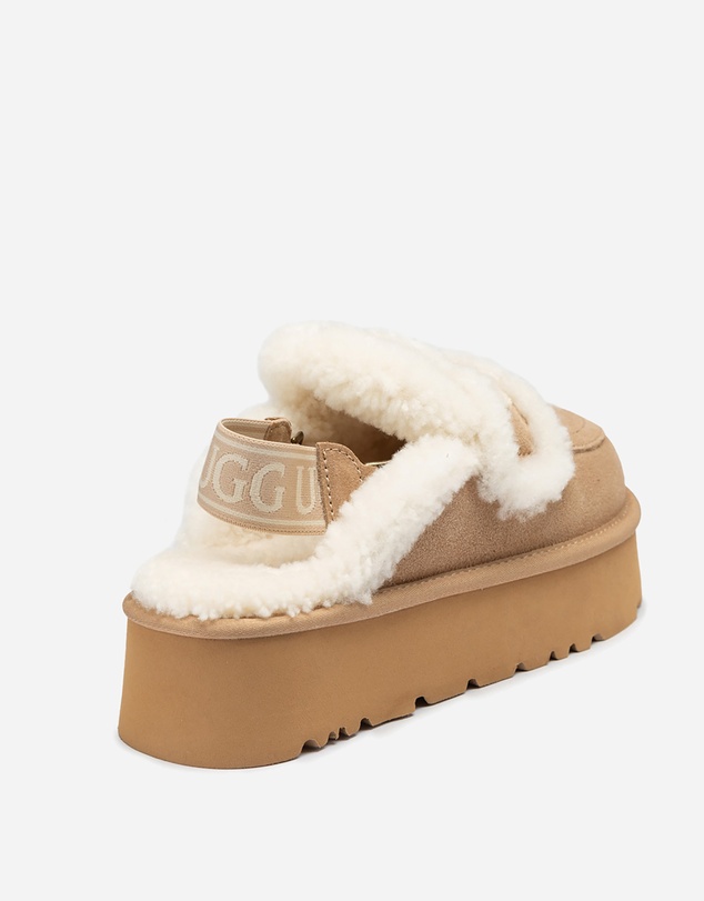 Ozwear Connection Uggs - Ugg Violet Shearling Platform Slipper (Elastic Logo) (Detachable Feature)
