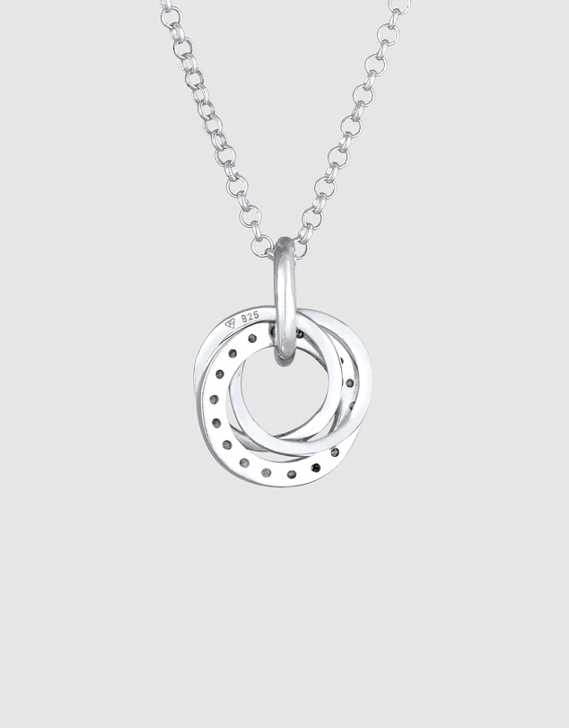 Elli Jewelry - Necklace Zirconia Circle 925 Sterling Silver