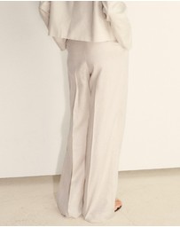 M.N.G - Leo Pleated Linen Trousers