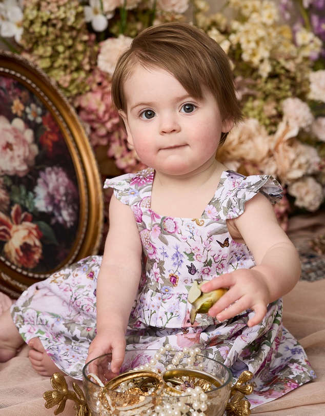 Fleur Harris - 'Heirloom Treasures' Camelia Dress in Gardenia