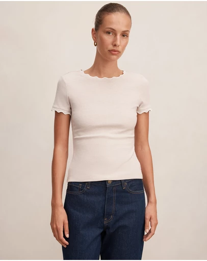 Forever New - Rebecca Scallop Trim T-shirt