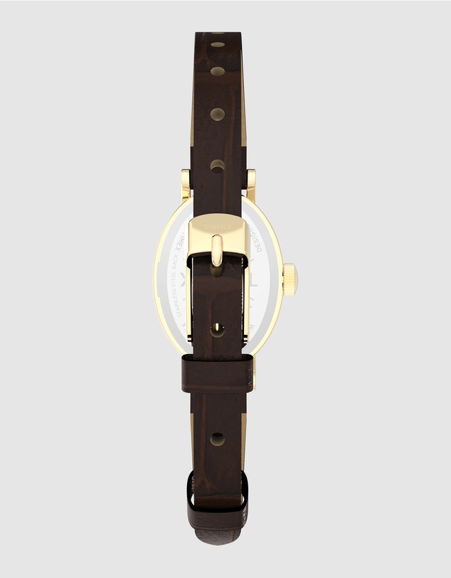 TIMEX - Women's Cavatina Gold-tone Case with Brown Strap