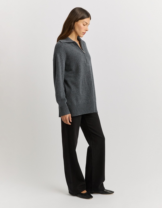 Toorallie - Relaxed Longline Zip Polo