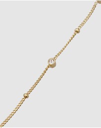 Elli Jewelry - Anklet Crystal 925 Sterling Silver Gold-Plated