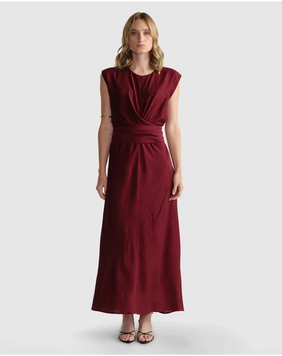 sachin and babi light blue dress ZHYou Womens Cotton Linen Midi Dresses, V Neck, Short Sleeve, Drawstring  Waist, Button Front, Soft Lightweight, Comfortable Casual Dresses,Wine,S main image 1
